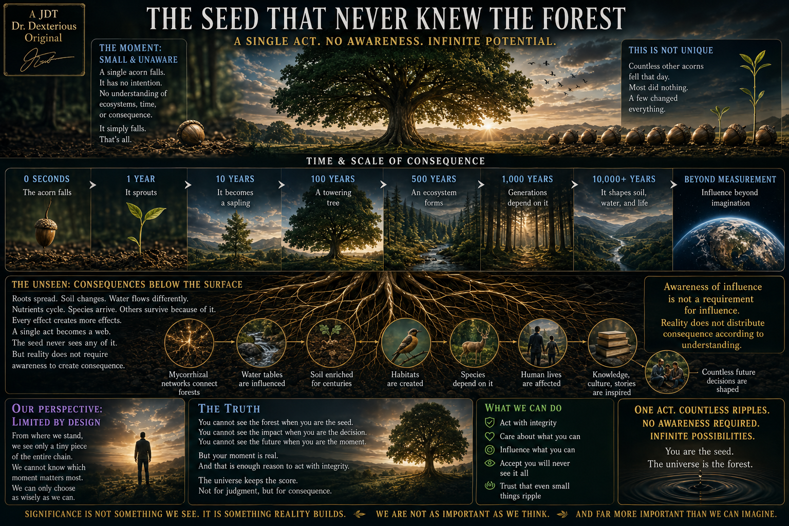 The Seed That Never Knew the Forest, a visual meditation on consequence and scale